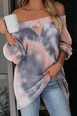 Style Forecast – Schulterfreies Langarm-Top mit Batikmuster