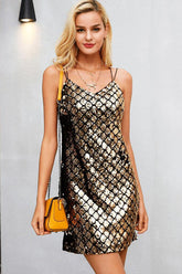 Rückenfreies Kleid mit Spaghetti-Karomuster – 2 Farben