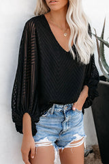 Chic Frills Spitzentop mit Ballonärmeln – 2 Farben