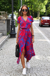 Maxikleid mit hohem Schlitz und „Do What You Love“-Print – 4 Farben