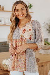 Keep Crushing – Langärmliges Oberteil mit Blumenmuster