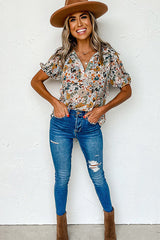 Feel The Joy – Kurzarm-Oberteil mit Blumenmuster