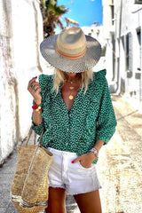 Spring Vibe – Gepunktetes Rüschentop