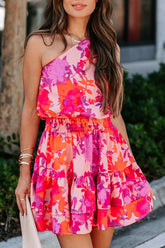 Always Ready Minikleid mit One-Shoulder-Träger und Blumenmuster