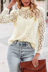 Garden Vibes – Langärmliges Spitzentop