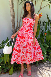 Bedrucktes rückenfreies Maxikleid „Lost In Love“