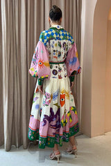 Blooming So Sweetly – Langärmliges Maxikleid mit Boho-Print