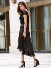 Scoop Neck Fit and Flare Lace Dress