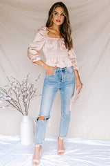 Raffiniertes Satin-Top mit Rüschen in Creme – 2 Farben