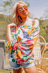 „Just You Wait“ schulterfreies Oberteil mit Blumenmuster