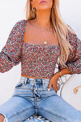 Rückenfreies Crop-Top mit Blumenmuster von Love Song