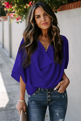 Lift My Spirits Kurzarm-Top mit V-Ausschnitt – 3 Farben