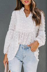 Breezy Beauty – Gepunktetes Langarm-Top