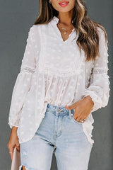 Breezy Beauty – Gepunktetes Langarm-Top