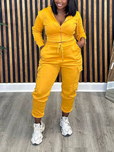 Indiebeautie – Set aus einfarbigem Hoodie mit Reißverschluss vorne und Cargo-Jogginghose