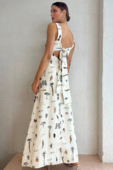 Living Is Easy Maxikleid mit Boho-Print und Taschen