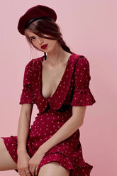 Minikleid mit Matrosenkragen und rotem Herz