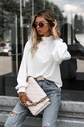 From The Beginning gesmoktes Langarm-Top – 2 Farben