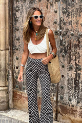 Hose mit weitem Bein und Ausgeh-Print