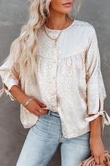 Schönes Babydoll-Top mit Knopfleiste und „New Day“-Aufdruck – 4 Farben