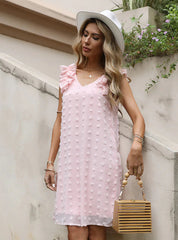 Lockeres, ärmelloses Jacquard-Kleid aus Wollknäuel