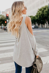 Daydream – Langärmliges T-Shirt mit schulterfreiem Schnitt in Lavendel