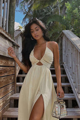 Out 'Till Morning – Midikleid mit Cut-outs und hohem Schlitz