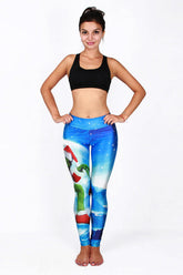 Yogahose mit Weihnachtshimmel-Print
