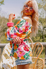 „Just You Wait“ schulterfreies Oberteil mit Blumenmuster