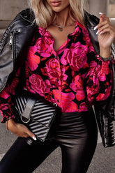 Langärmliges Button-Down-Oberteil mit „All That Matters“-Print