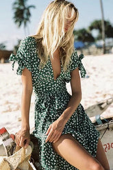 Shivering – Midi-Wickelkleid mit Bindeärmeln