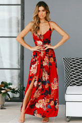 Maxikleid mit ausgestelltem Schnitt und überkreuztem Rücken