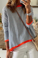 All Around The Way – Gestreiftes Langarmoberteil