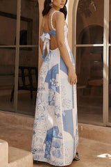 Dieses blau bedruckte Maxikleid von This Make Sense