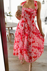 Bedrucktes rückenfreies Maxikleid „Lost In Love“