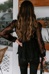 Crazy About You Langarm-Spitzentop – 2 Farben