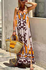 Perfectly You – Rückenfreies Maxikleid mit Print