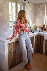 „Always With Love“-Langarmshirt mit Blumenmuster