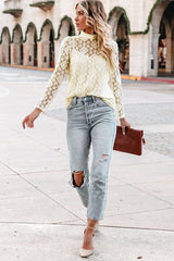 Garden Vibes – Langärmliges Spitzentop