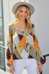 Langärmliges Oberteil mit „Beauty And Brains“-Print