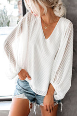 Chic Frills Spitzentop mit Ballonärmeln – 2 Farben