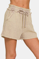 BOHO-SHORTS MIT AUSGEFRANSTEM SAUM