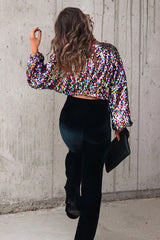 Auffälliges Sweetie-Crop-Top mit Pailletten