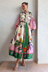 Blooming So Sweetly – Langärmliges Maxikleid mit Boho-Print