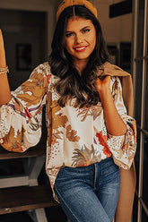 It's My Way – Langärmliges Oberteil mit V-Ausschnitt und Blumendruck