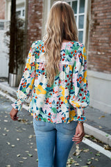 Auffälliges, gesmoktes Oberteil mit Sweetie-Print – 3 Farben