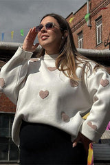 Warmly Adorable Heart Oversized Knit Top - 7 Colors