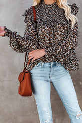 Sipping On Love – Bedrucktes, gesmoktes Oberteil