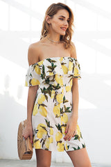 Süßes Minikleid mit Zitronen-Print