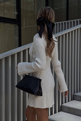 Soft Serenity Langarm-Strick-Minikleid – 3 Farben